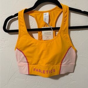 Fabletics Orange and Pink Sports Bra